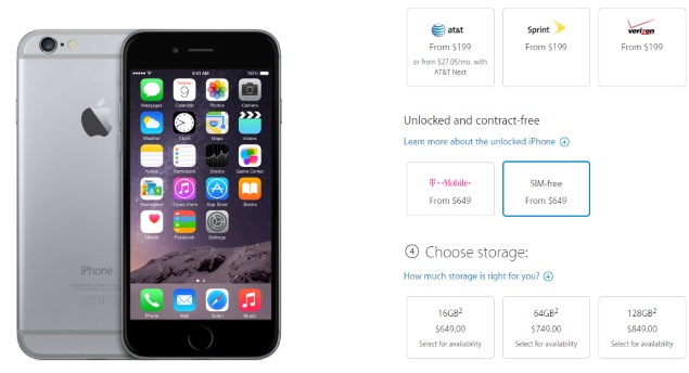 iPhone 6 and iPhone 6 Plus Now Available SIM-Free Unlocked in the