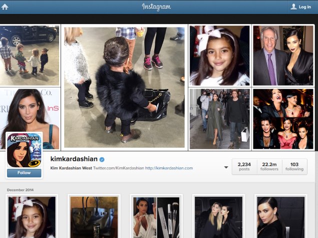 Follow kim kardashian on instagram