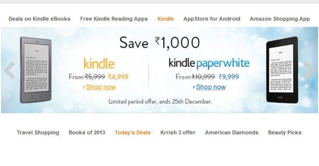 Amazon India announces Christmas discount offer for Kindle, Kindle Paperwhite