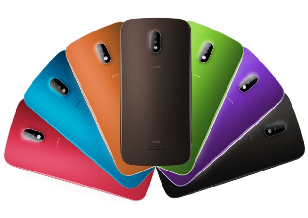 Lava Iris 450 Colour with swappable back panels listed on company's site
