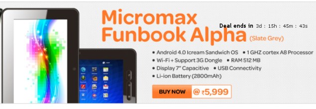 Micromax Funbook Alpha spotted on eBay, priced at Rs. 5,999