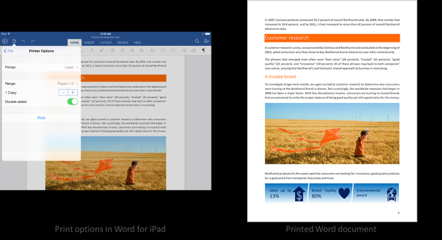 Microsoft Office for iPad updated with printing and other new features
