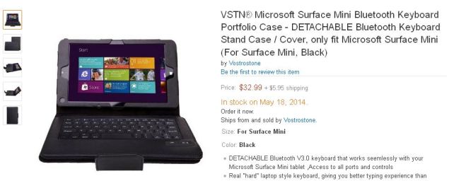 Microsoft Surface Mini 8-inch tablet tipped by accessories listings