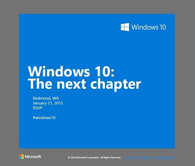 Microsoft Windows 10 'Next Chapter' Event Scheduled for January 21