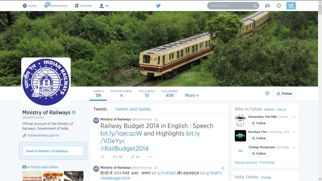 Railway Ministry's Twitter Following Surges Post Budget
