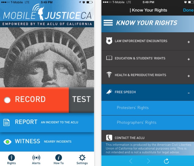 California ACLU Group Launches App to Record Possible Police Misconduct California ACLU Group Launches App to Record Possible Police Misconduct