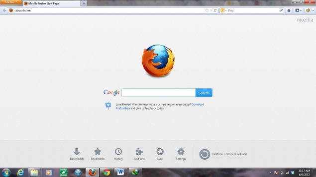 Mozilla13 Homescreen 