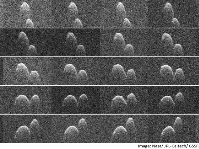 Nasa Captures Earth Flyby of 'Space Peanut'