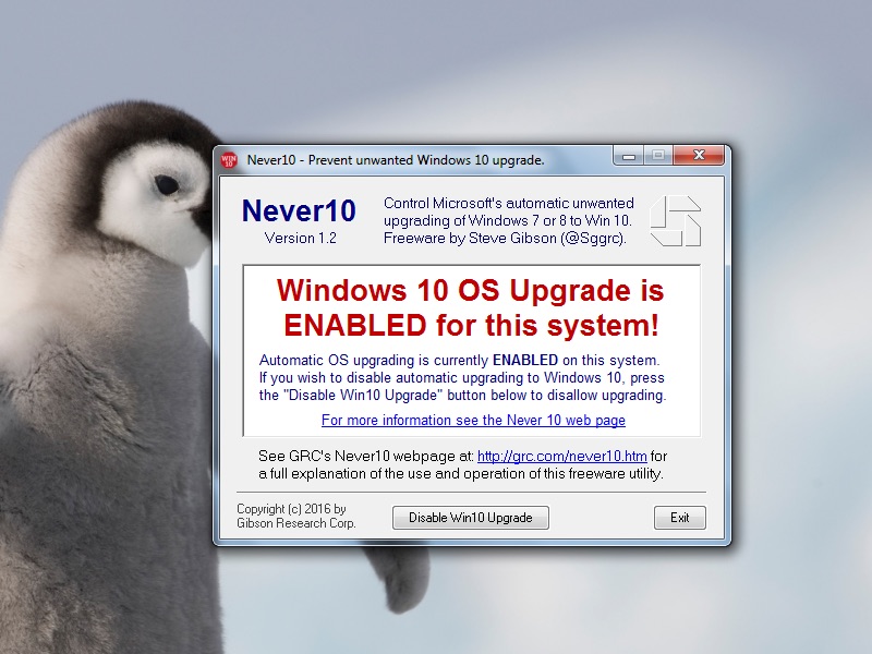 Never 10 Prevents Windows 7, 8.1 PCs From Upgrading to Windows 10