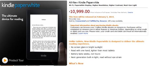 New Kindle Paperwhite models now available on Amazon India, shipping February 4