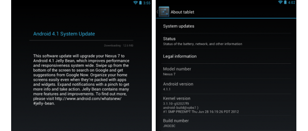Galaxy Nexus, Nexus 7 getting Android 4.1.1 update