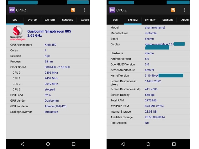 Google Nexus 6 aka Nexus X Spotted in Benchmarks Again