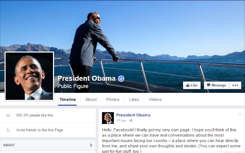 US President Obama Gets His Own Facebook Page