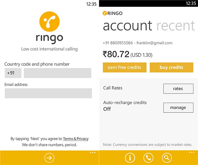 Ringo 'Internet-Free International Calling App' Launched in India