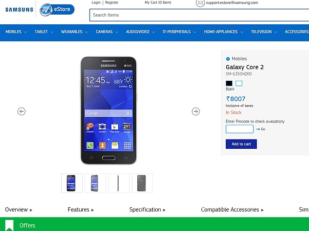 Samsung Galaxy Core 2 Price in India Slashed to Rs. 8,007 