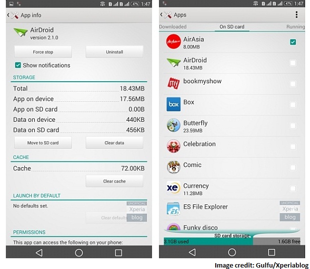 Sony Xperia Android 4.4 KitKat Update Brings 'Move App to SD Card' Option