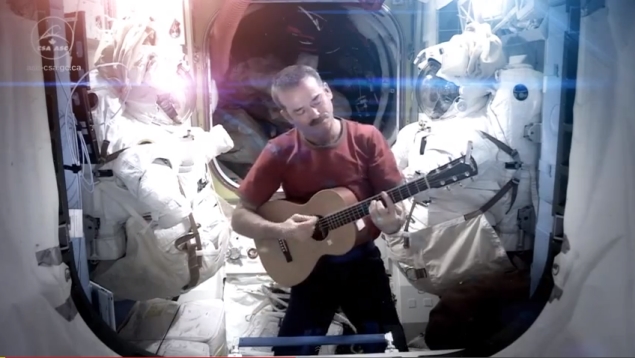 International Space Station Commander Chris Hadfield makes first space music video