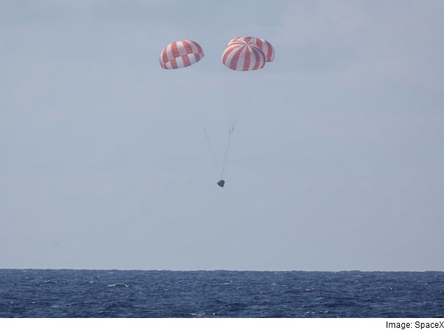 SpaceX Cargo Ship Returns From ISS in Ocean Splashdown