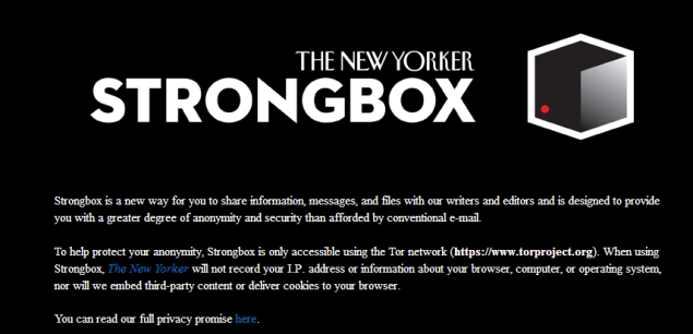 New Yorker launches 'Strongbox' online anonymous tip system based on Aaron Swartz's work