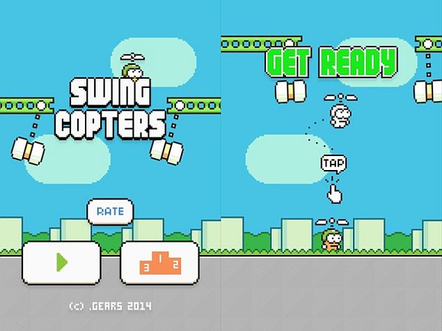 Swing Copters - Flappy Bird Creator's New Game - Is Even Harder
