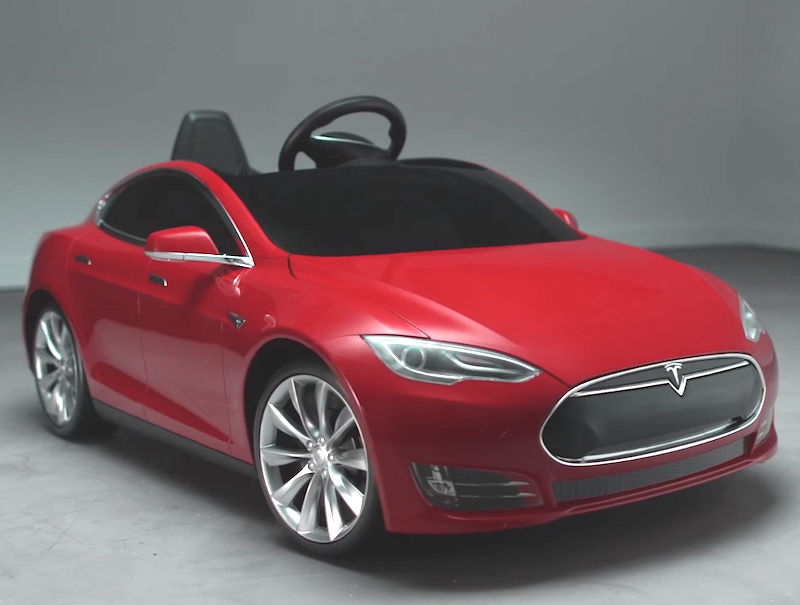 tesla mini toy car