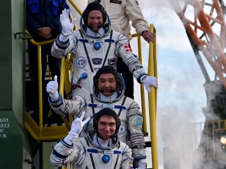 Three-Man Crew Safely Reaches International Space Station