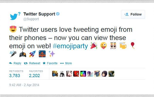 Twitter now displays emoji symbols in Web interface