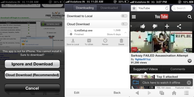 UC Browser now allows iOS users to download and store files in the cloud