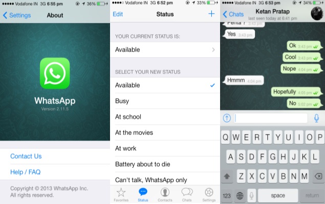 WhatsApp Updated For IPhone, Brings New IOS 7-Style UI And More.