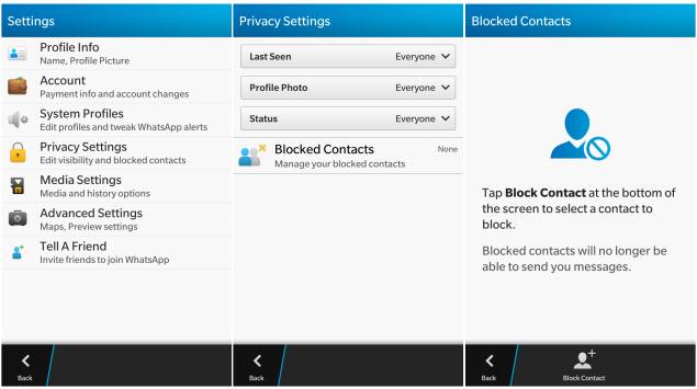 how to block someone on whatsapp blackberry