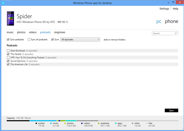 Windows Phone 8 desktop sync app exits beta, adds new features