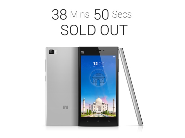 Xiaomi Mi 3 Sold Out Within 40 Minutes in India, Claims Company