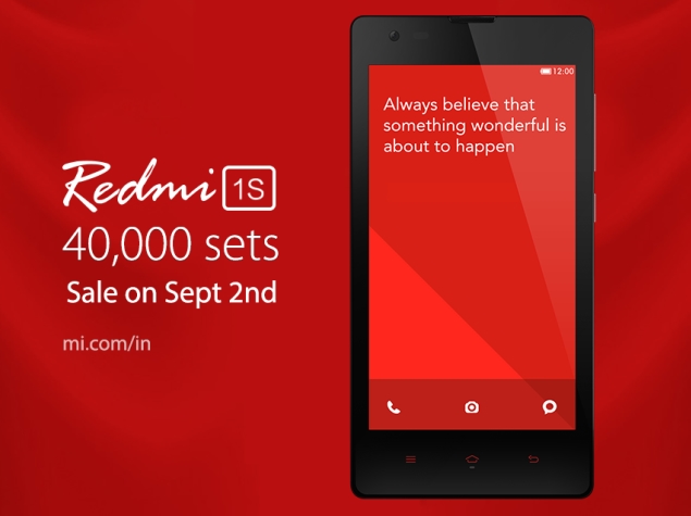 40,000 Xiaomi Redmi 1S Phones to Go on Sale via Flipkart on September 2