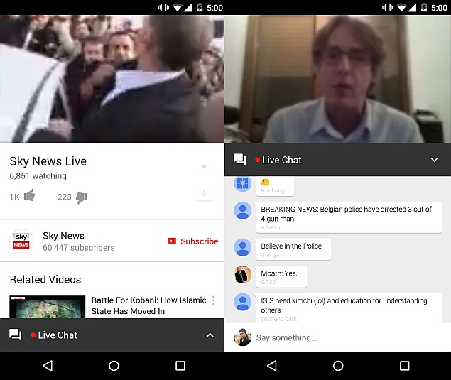 YouTube for Android Gets Live Chat Feature, Autoplay Expected Soon