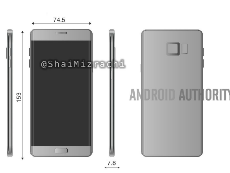 सैमसंग गैलेक्सी नोट 6 का डिजाइन लीक, आइरिस स्कैनर से हो सकता है लैस