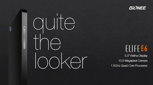 Gionee Elife E6 with 5.0-inch 'Retina' display, 13-megapixel camera to launch on July 10