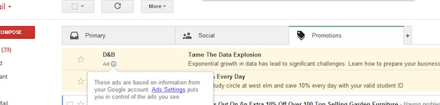 Google now placing ads disguised as emails under Gmail's Promotions tab