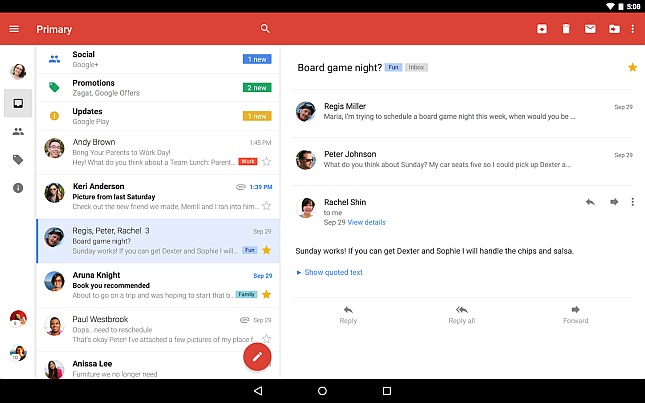 Gmail 5.0 Android App With Support for Third-Party Email Accounts Now Available