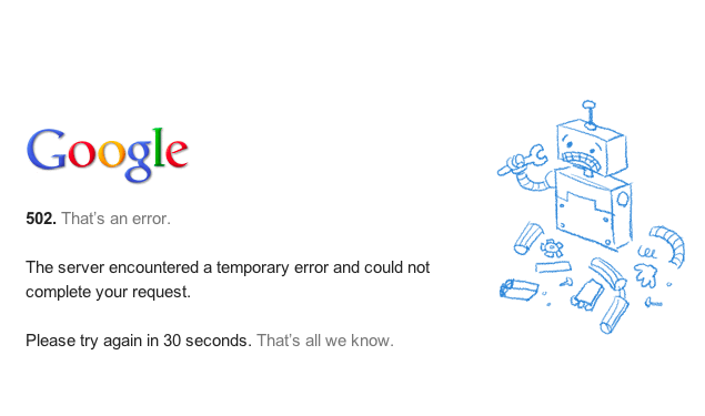 Gmail down again in India with 502 error, Play Store affected as well