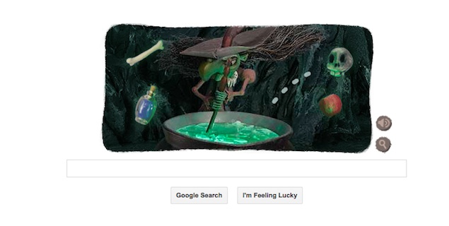 Halloween Witch interactive Google doodle to spook you out