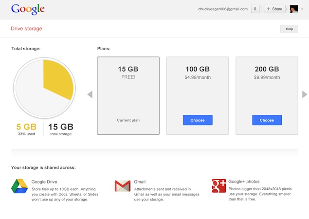 Google unifies cloud storage across Gmail, Drive and Google+, 15GB of free space offered