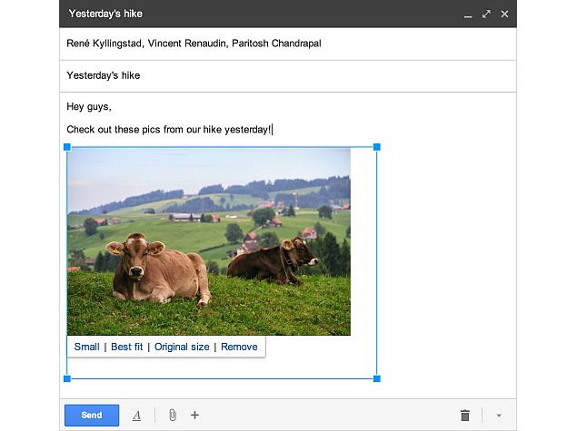 insert google photo video into gmail email