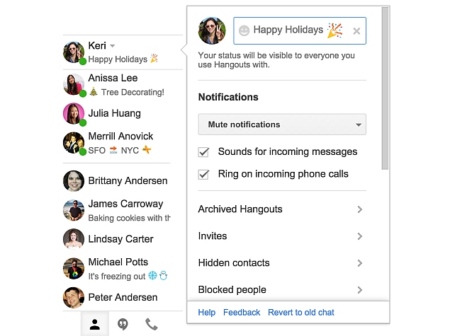 Google Brings Back Status Updates to Hangouts for Gmail; Tweaks Android App