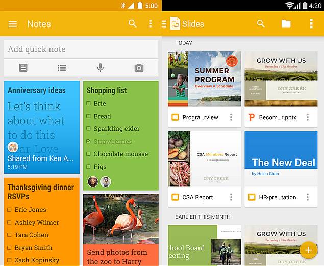 Google Keep and Slides Updated With New Features