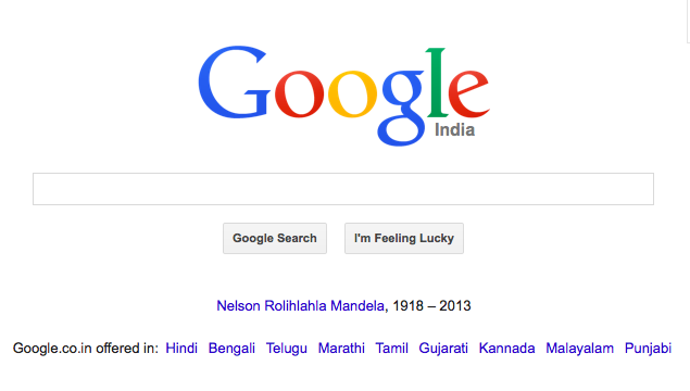 Nelson Mandela Google tribute
