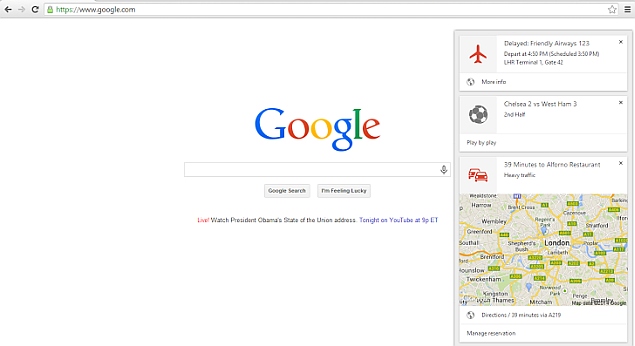Google Now cards now available to Chrome users on desktops and laptops
