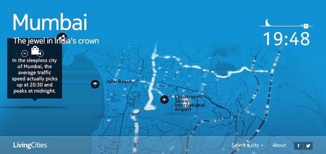 Nokia's Here LivingCities maps visualises traffic in Mumbai and other cities