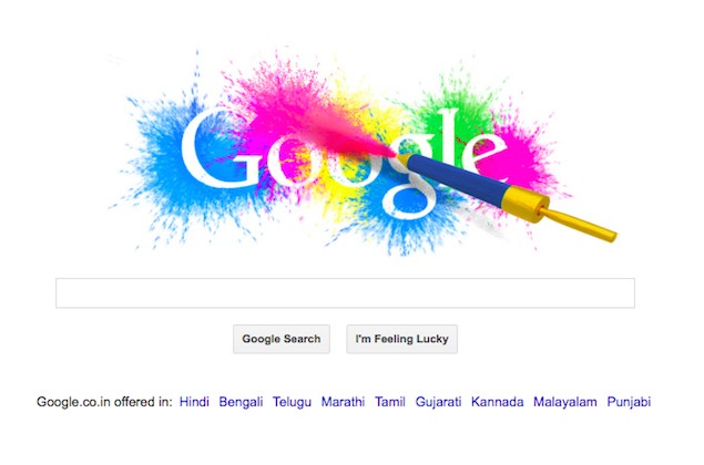 Holi marked with a colourful Google doodle