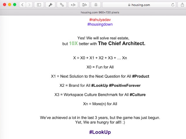 Housing.com 'Hacked', Home Page Replaced With a Cryptic Message (Update: Working Now)