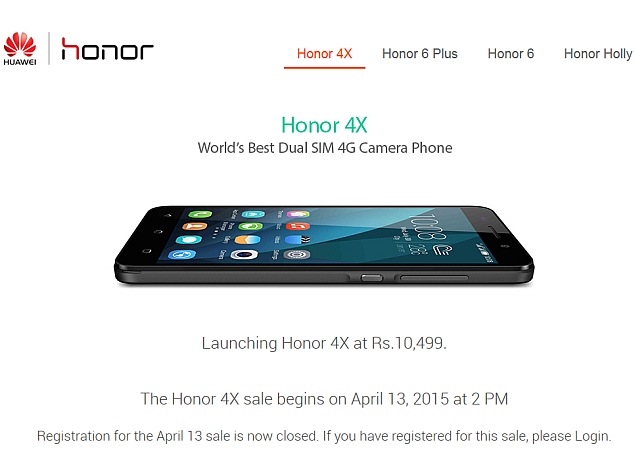 Honor 4X Smartphone to Go on Sale Again on Monday